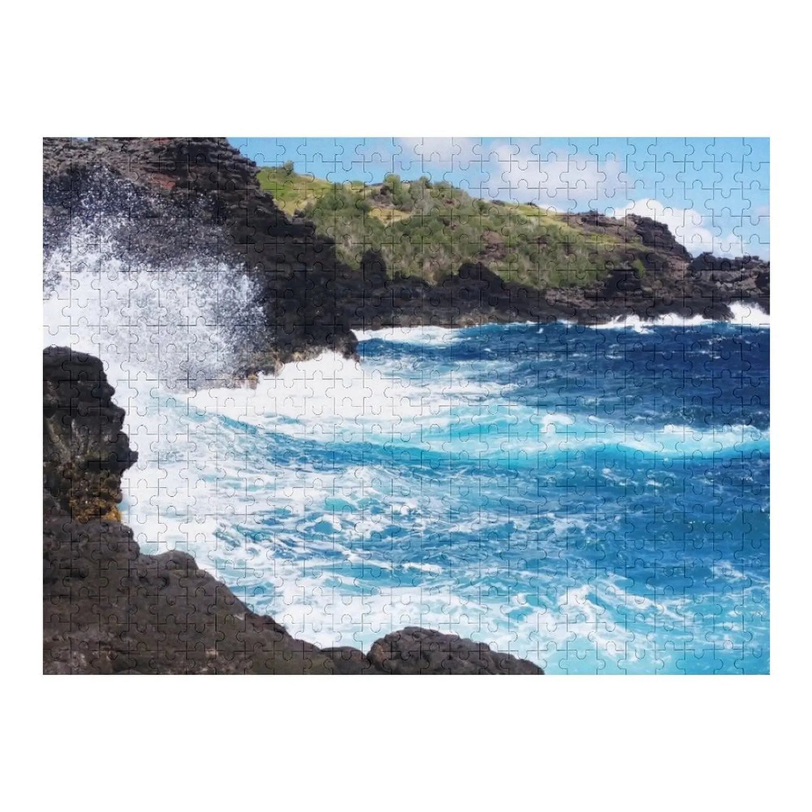 

Lava Rock and Waves in the Hawaiian Summer Jigsaw Puzzle Wooden Boxes Name Wooden Toy Puzzle