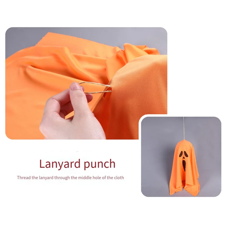 

Тканевые украшения для Хэллоуина, реквизит для макета наружных сцен, светодиодные мигающие огни с призраками ужасов-AT36