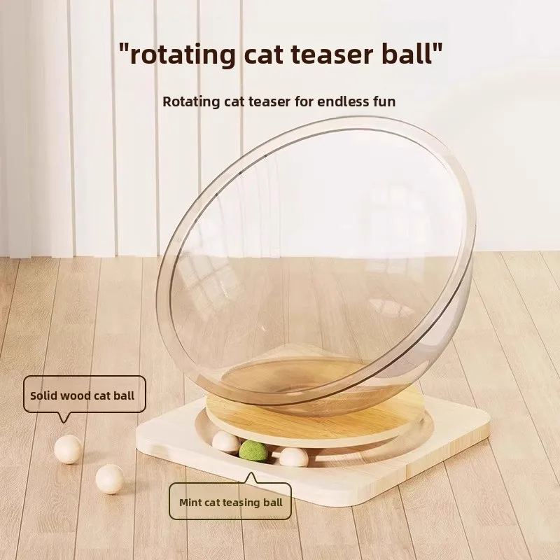 

Space capsule cat bed all-season universal, high-transparency acrylic solid wood toys cat bed integrated turntable