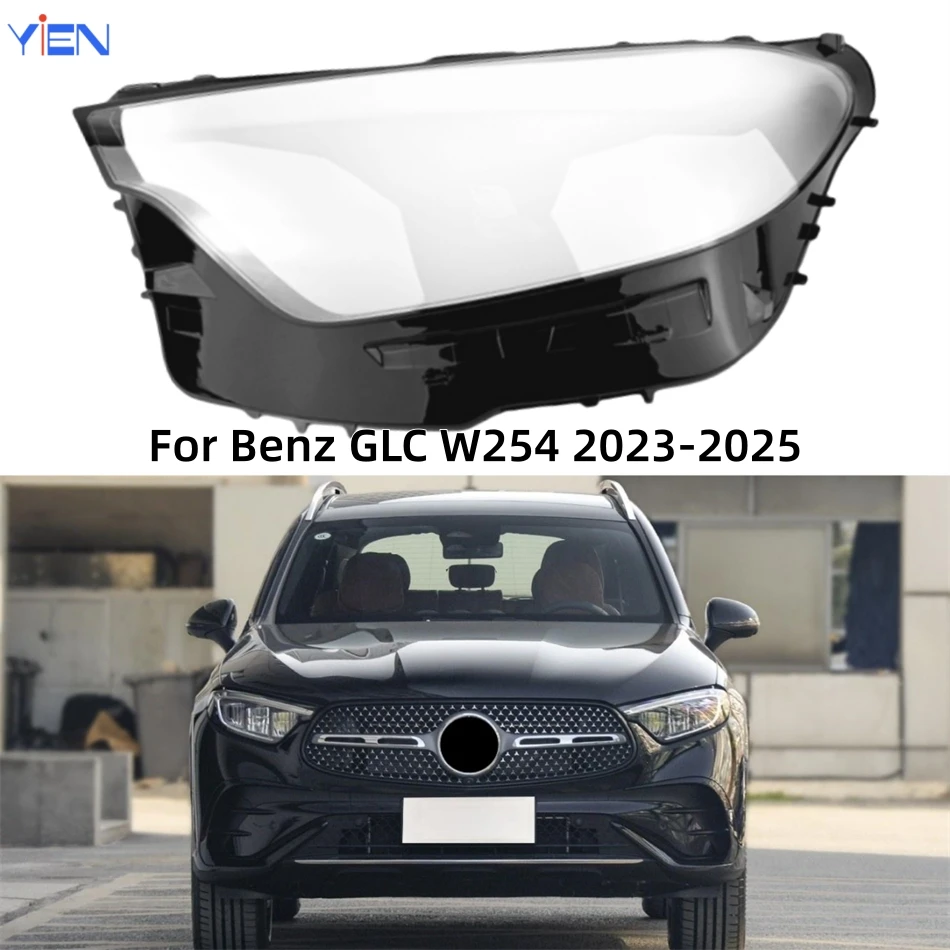 

For Mercedes Benz GLC W254 GLC200 GLC260 GLC300 2023 2024 2025 Car Front Headlight Lens Cover Front Headlight Shell Glass Cover