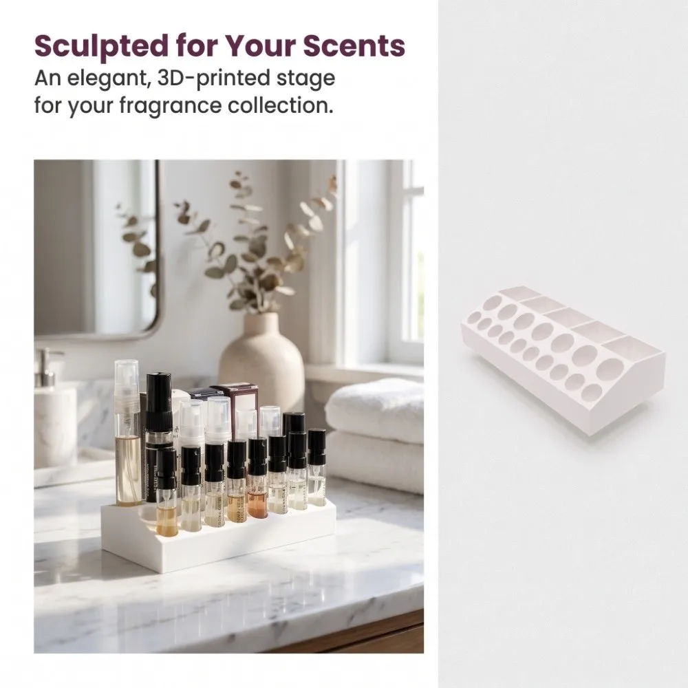 Multi-Grid Sample Holder Slope Design Portable Mini Fragrance Vial Display Storage Rack Minimalist Modern
