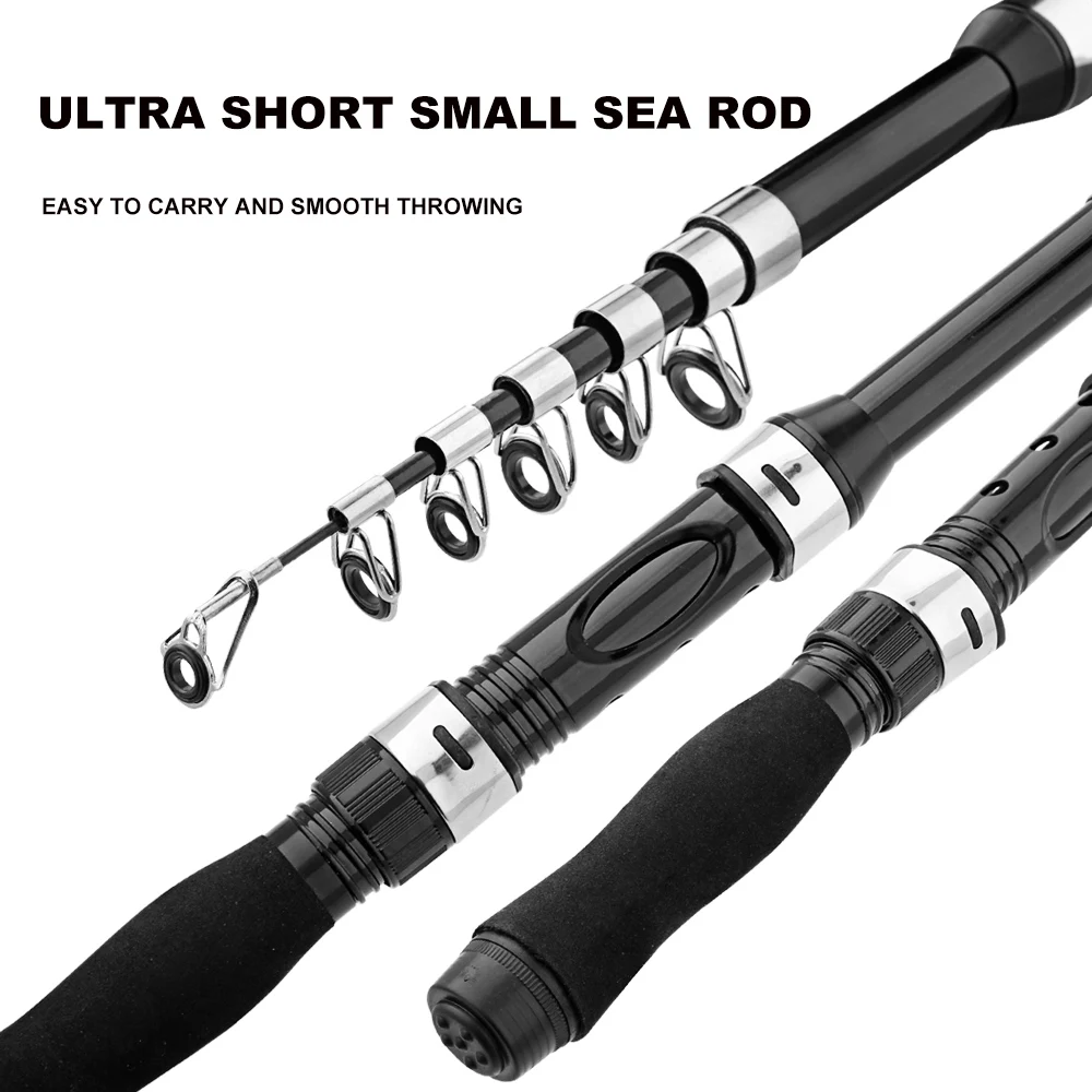 Ghotda Telescopic Super Hard Fishing Rod 1.6/1.8/2.1/2.4M Medium Light Sea Boat Carbon Rod Mini Pole Shrink 37cm