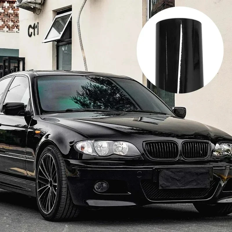 Glossy Bright Black Car Wrap Stickers Bubble Free Color Change Vinyl Film Decal Car Accessories Exterior Interior Decoration