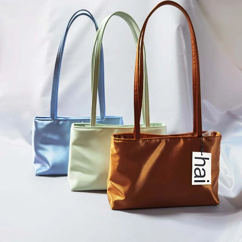 Luxus Umhängetaschen Seide frauen Handtasche Platz Unterarm Tasche Ins Berühmte Marke Pendler Tasche Kontrast Farbe Macaron Totes