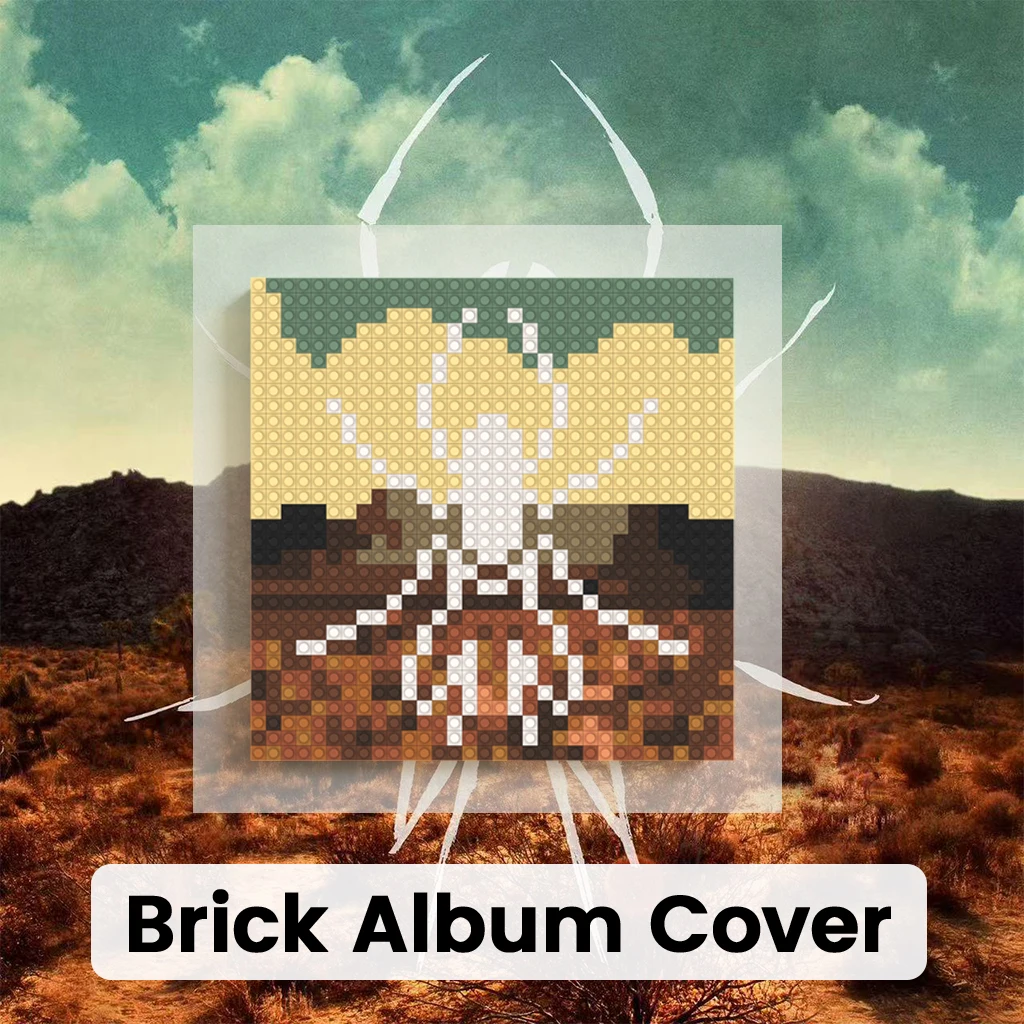 

M-My Chemical Romance Pop Punk Album Cover Assembled Brick Mosaic Framed Art Indoor Family Room Background Wall Hanging Decor
