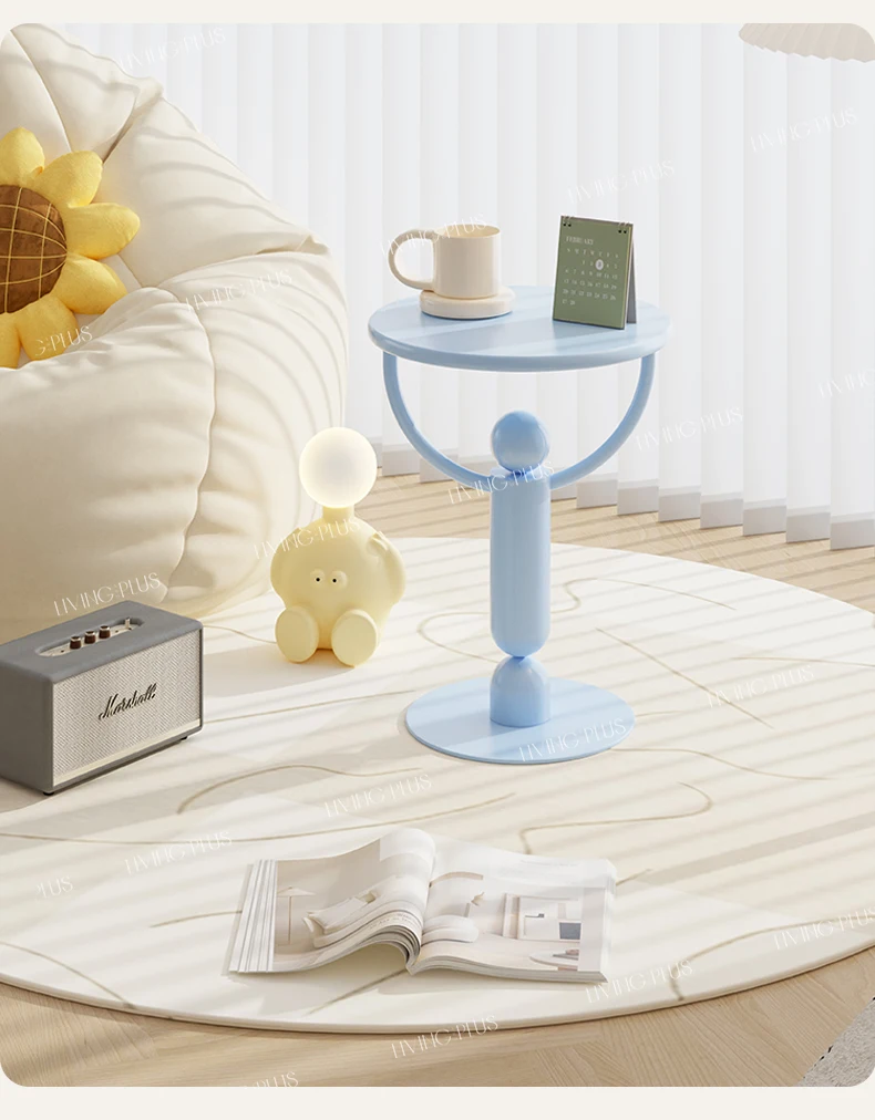 Simple Modern Small Apartment Sofa Iron Side Table Corner Table Light Luxury Creative Small Round Table Home Decoration