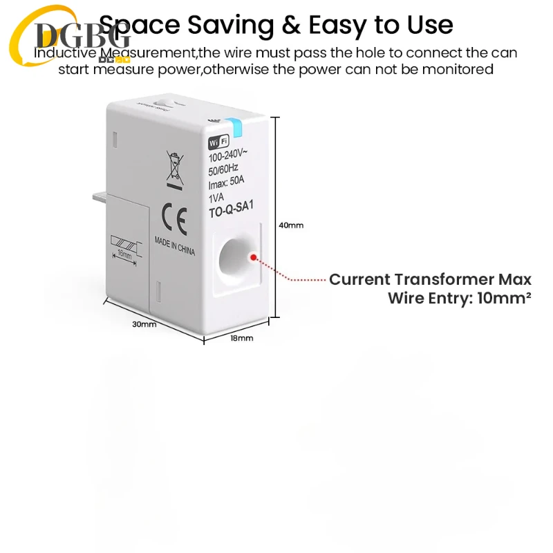 Smart Energy Accessories WiFi Smart with KWh Monitoring and Prepaid Function and Real-time Temperature 1-50A
