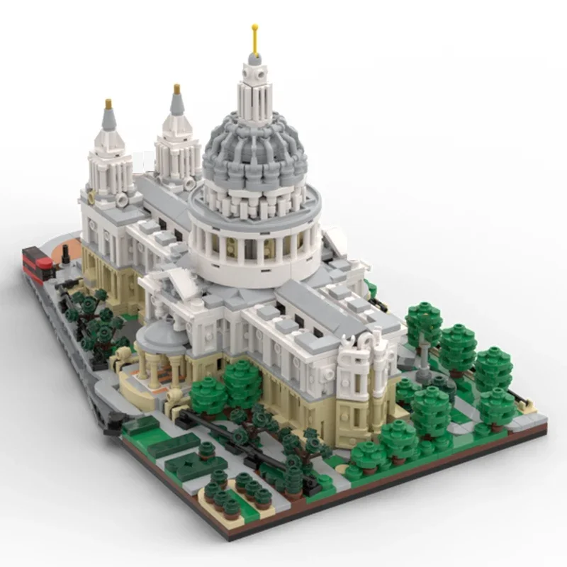 City Street View รุ่น MOC อาคารอิฐ Saint Paul's Cathedral Modular เทคโนโลยีของขวัญวันหยุดประกอบของเล่นเด็กชุด