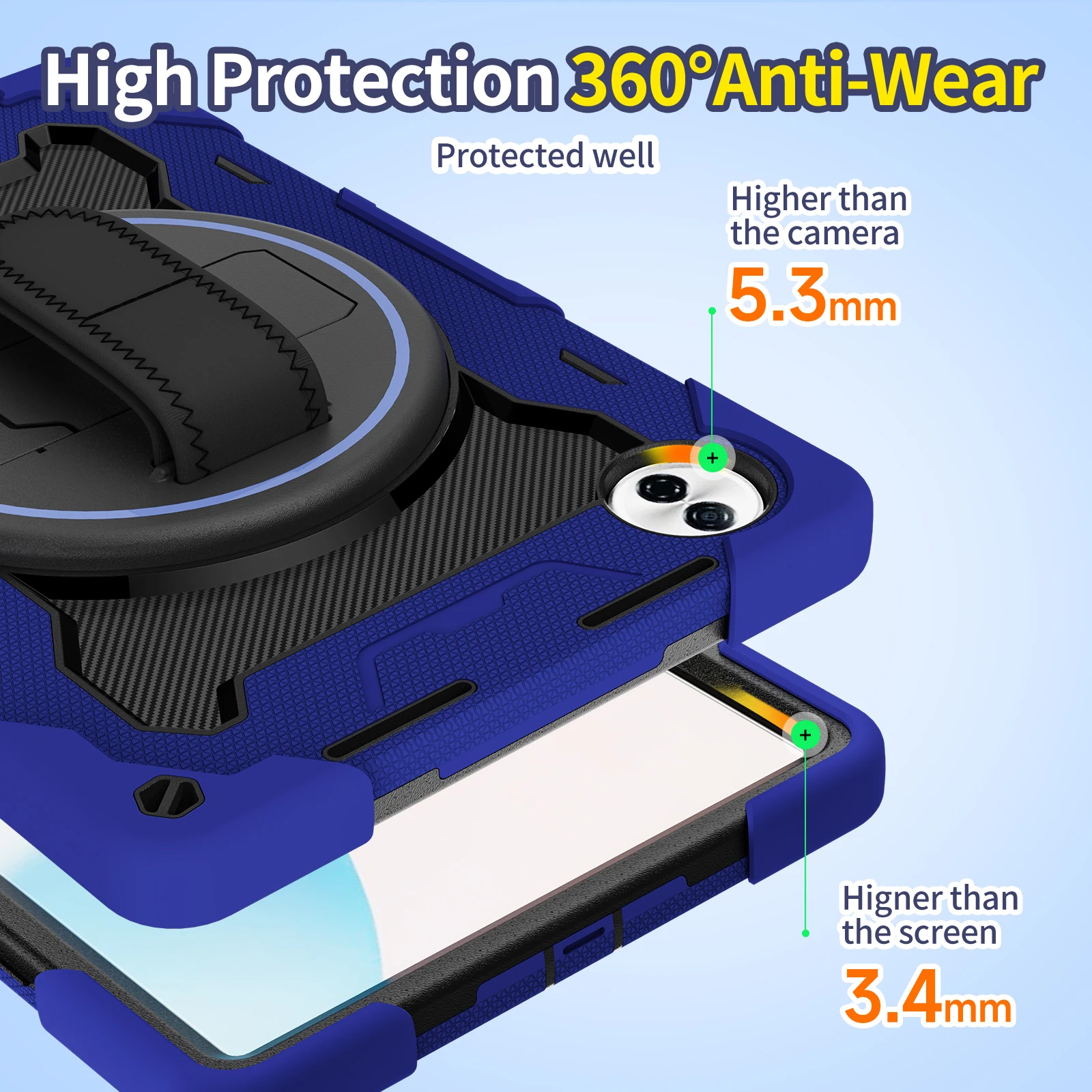 Armor Case For Honor Pad 20 2026 10 2025 12.1" HEY4-W09 HEY3-W00 360 Rotating Heavy Duty Rugged Stand Cover With Hand Strap #R