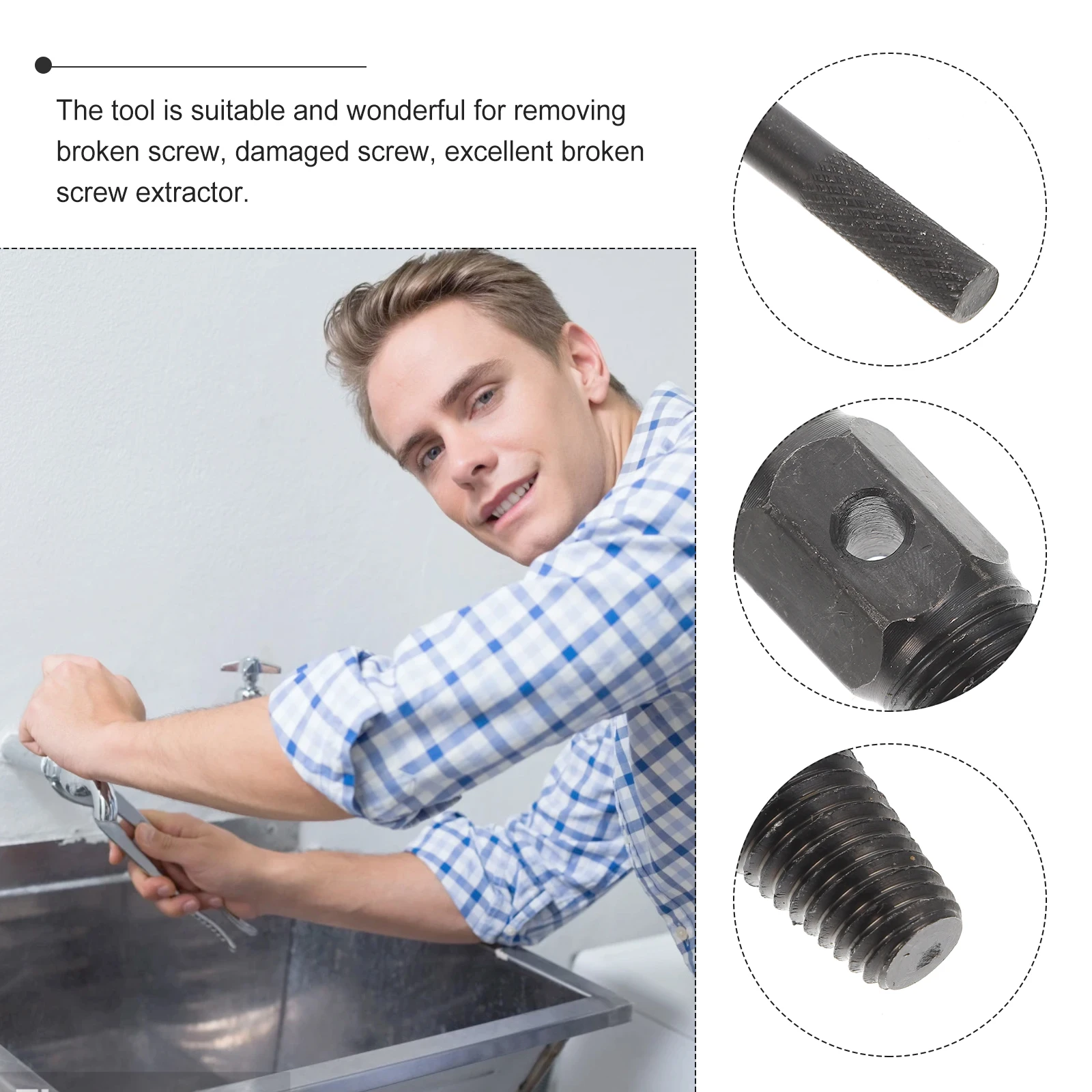 

Alloy Steel Dual head Damaged Screw Removing Jig 3 4 Inch Easy to Use Reliable for Faucet Broken Extractor Tool