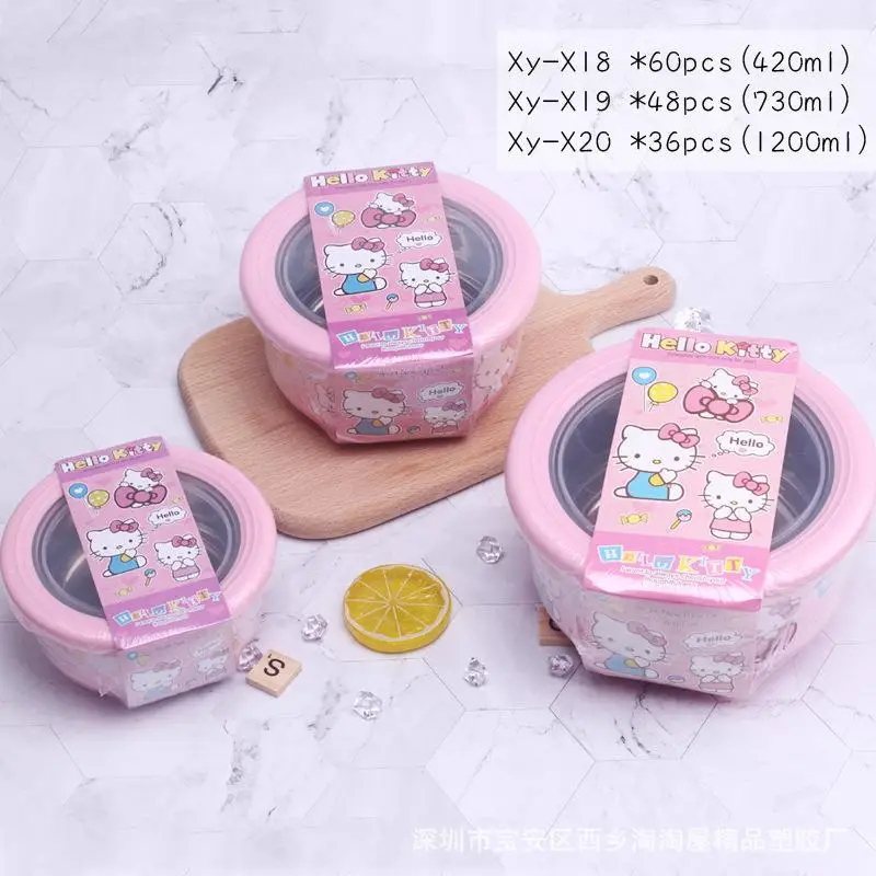 Hot Sanrios Hellokitty Cartoon Lunch Box Kuromi Insulation Box Anime Seal Box Lunch Box Children Home Soup Bowl Office Lunch Box