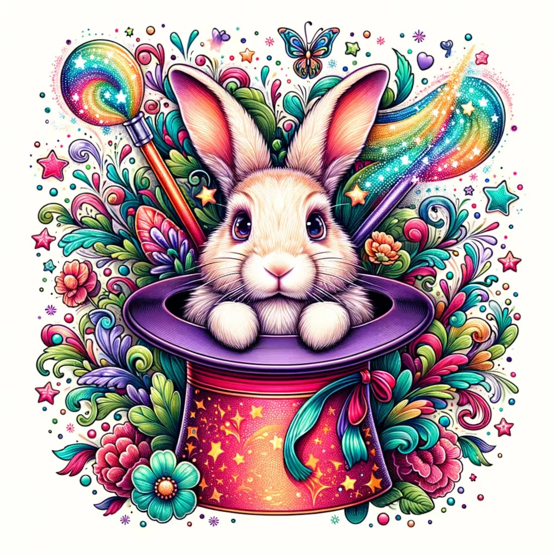 Sunature Diamond Painting Art Full Square Round Drills Rabbit Diamond Painting Kit