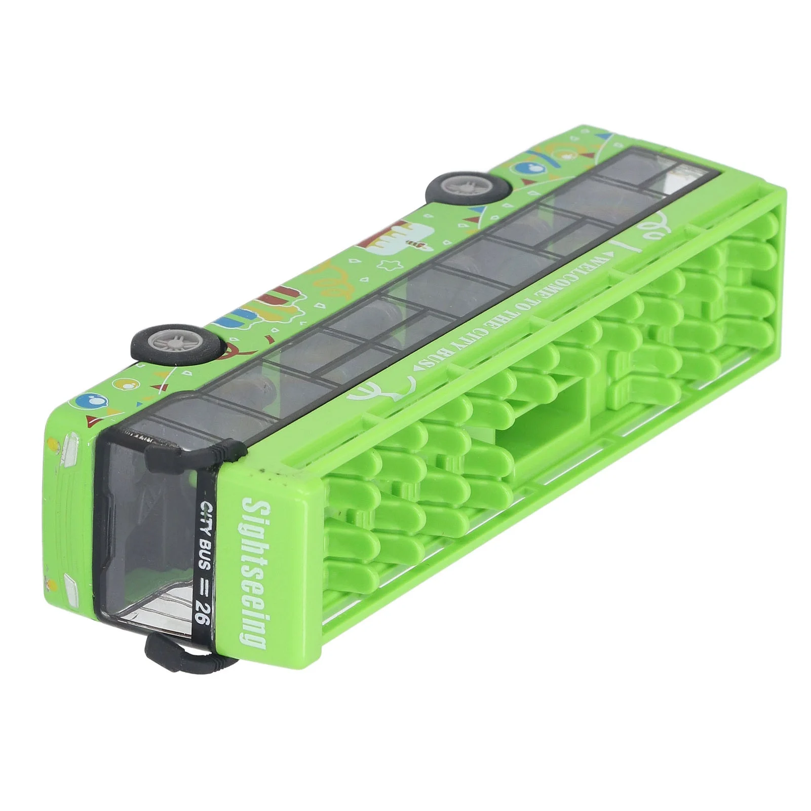Children Alloy Convertible Bus Model High Simulation Exquisite Appearance Metal Pull Back Bus Toy for Children Kids