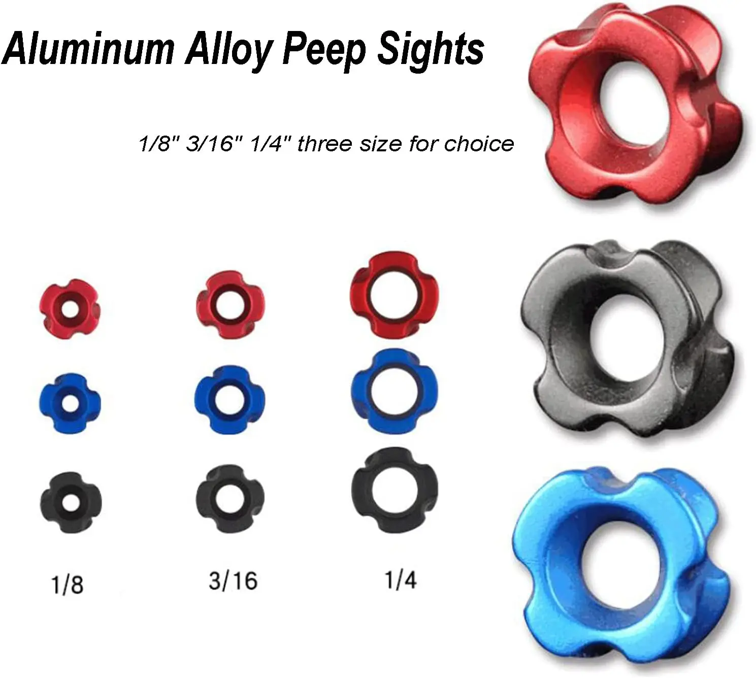 Archery Sight Aluminum Alloy Peep Sights 1/8