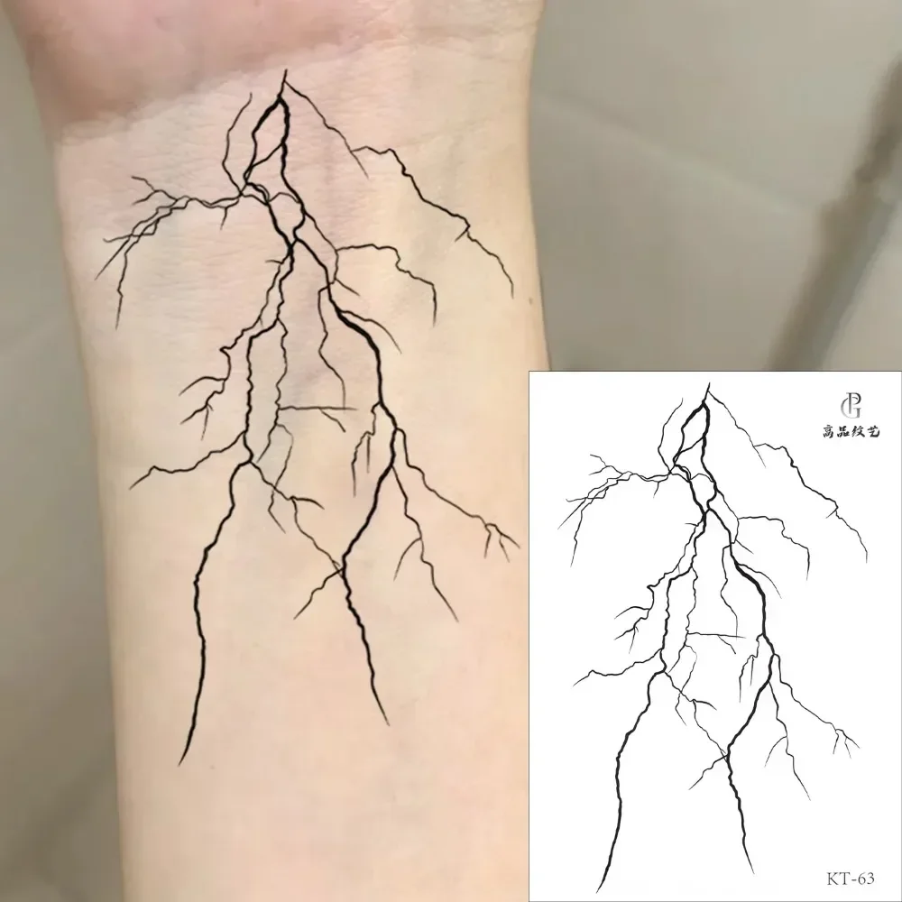 Vascular Lightning Juice Temporary Tattoo Stickers Waterproof Lines Semi Permanent Blood Vessels Tattoo Dark Arm Crack Tattoos