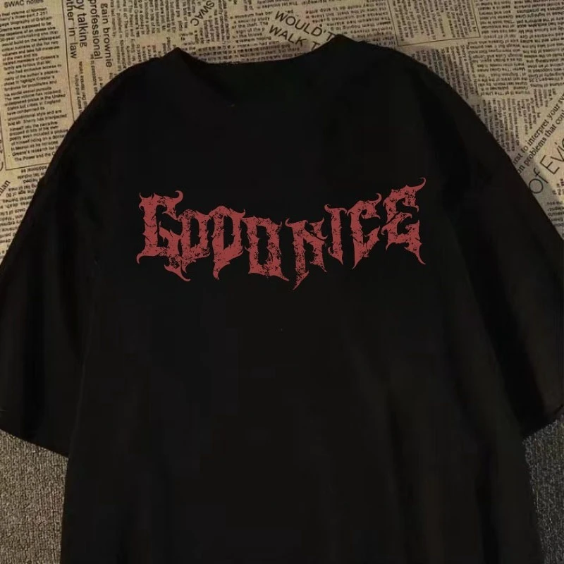 2025 جديد الثقيلة قصيرة الأكمام تي شيرت الأمريكية الرجعية السيف لحام الملاك مطبوعة قصيرة الأكمام الرجال والنساء بلوزة فضفاضة