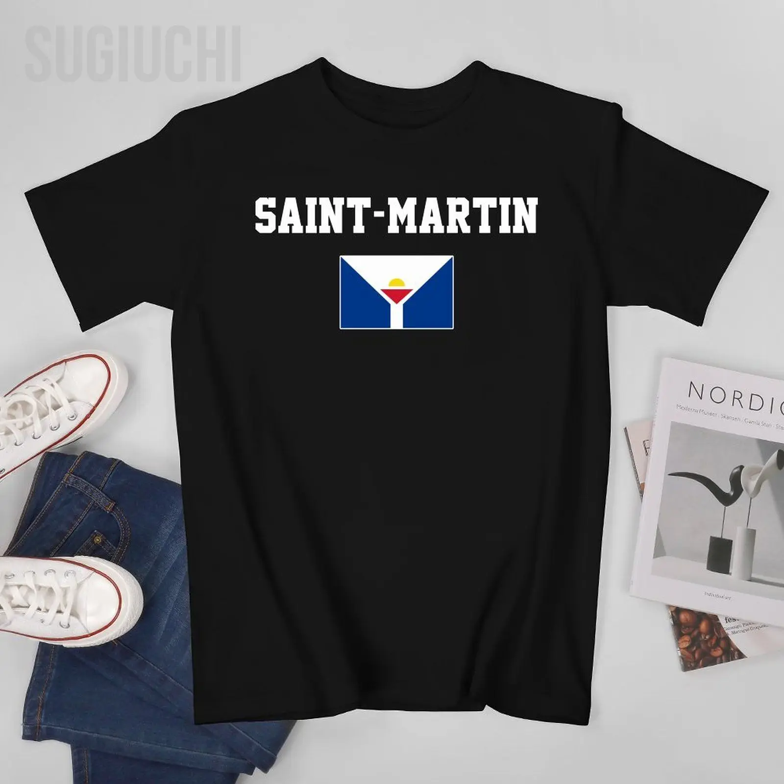 Flag of Saint-Martin Capital Men Tshirt Tees T-Shirt O-neck T Shirts Women Boys Clothing 100% Cotton