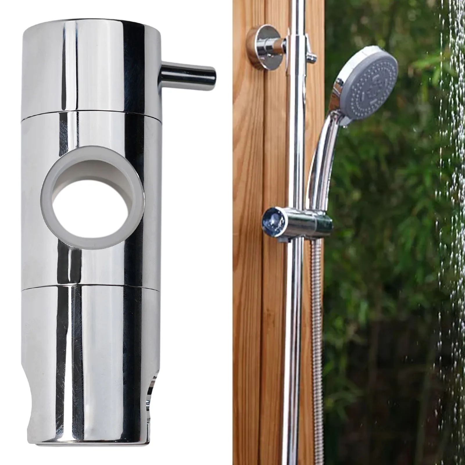 Shower Head Holder Convenient Easily Install Reliable Sturdy Construction ABS Chrome Bathroom Home Replaceable