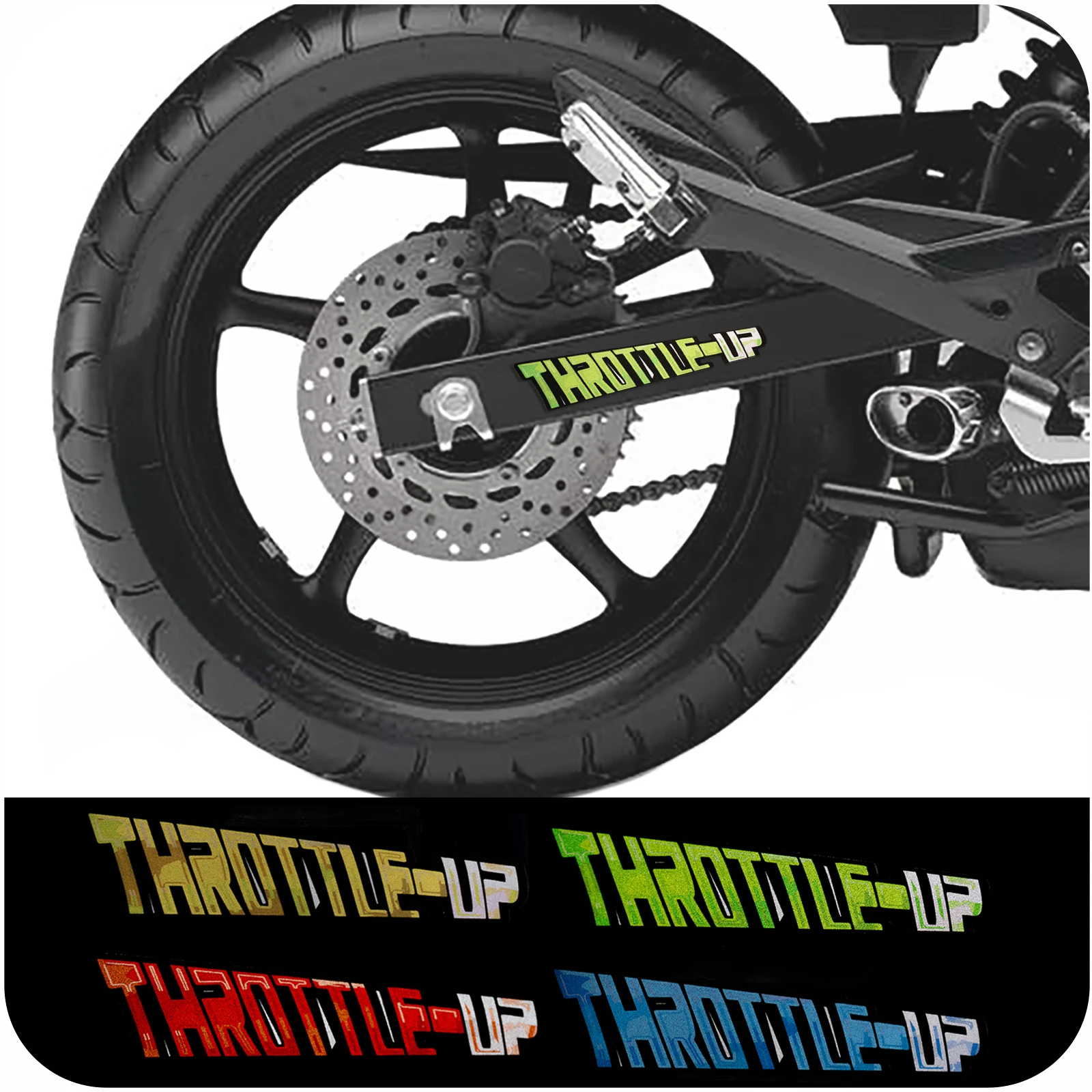 

2pcs Swingarm Reflection Stickers Fuel Tank Decals Stripes Throttleup for Yamaha Fz6n Fz6s Xj6