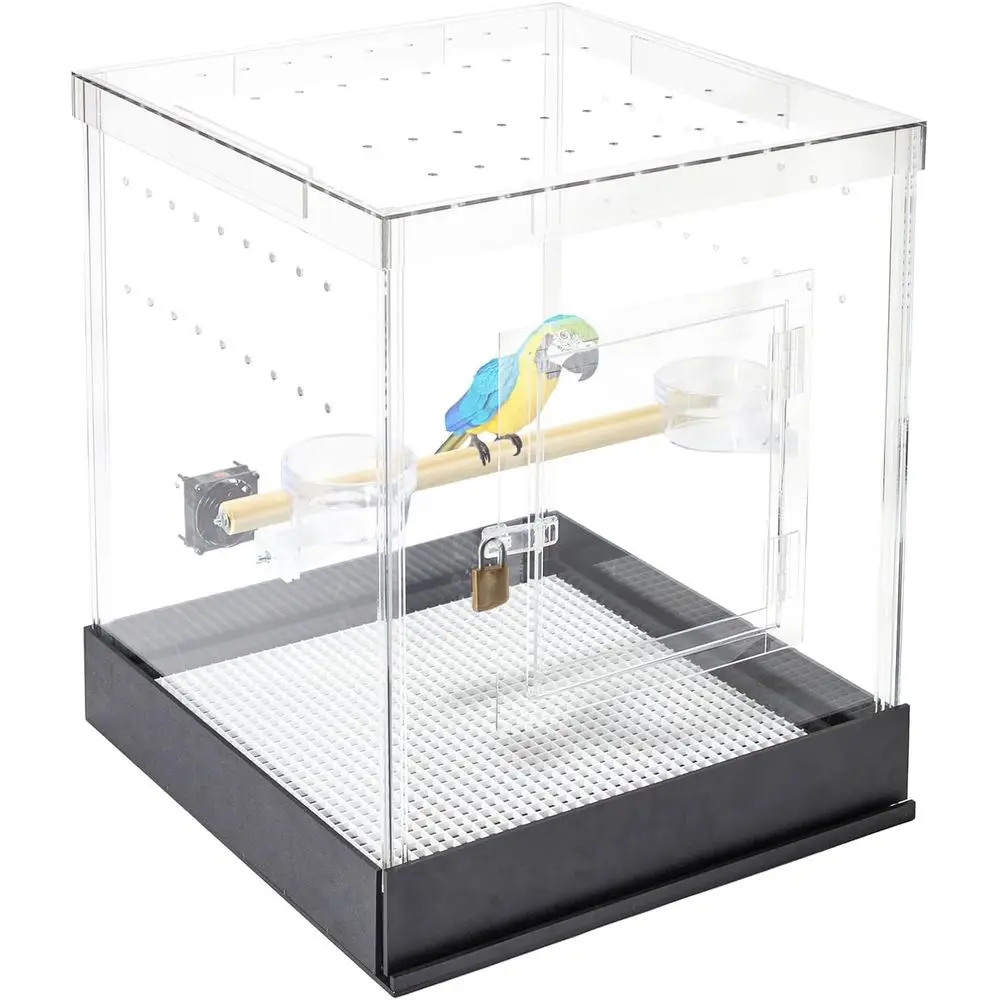 

Transparent Acrylic Aviary for Small Birds, Ideal for Parakeets and Parrots