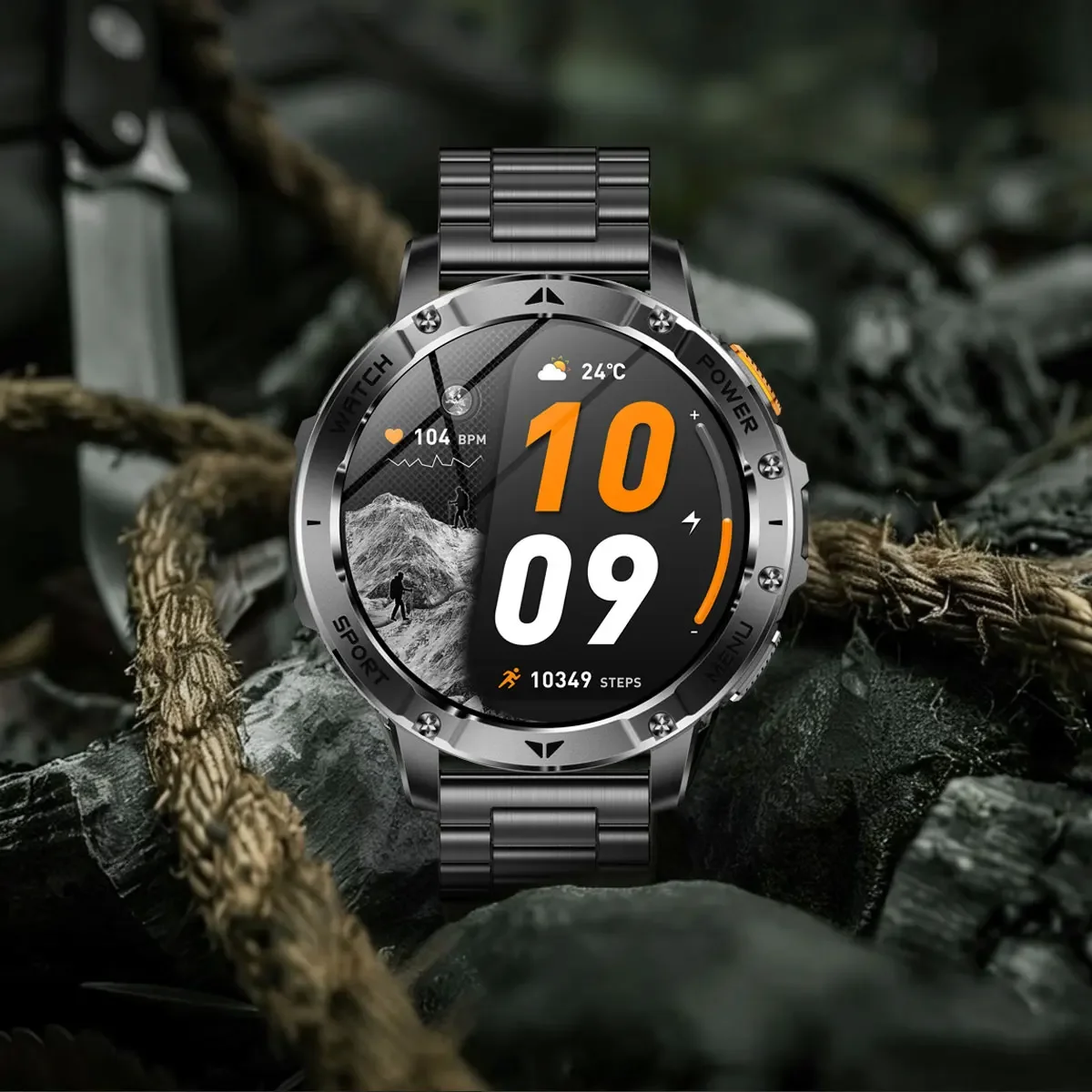 2026 Neue TANK Militär Outdoor Smartwatch für Herren 10ATM Wasserdicht Herzfrequenzmessung LED-Taschenlampe Bluetooth-Anruf Uhr Sportarmband – Detail 24