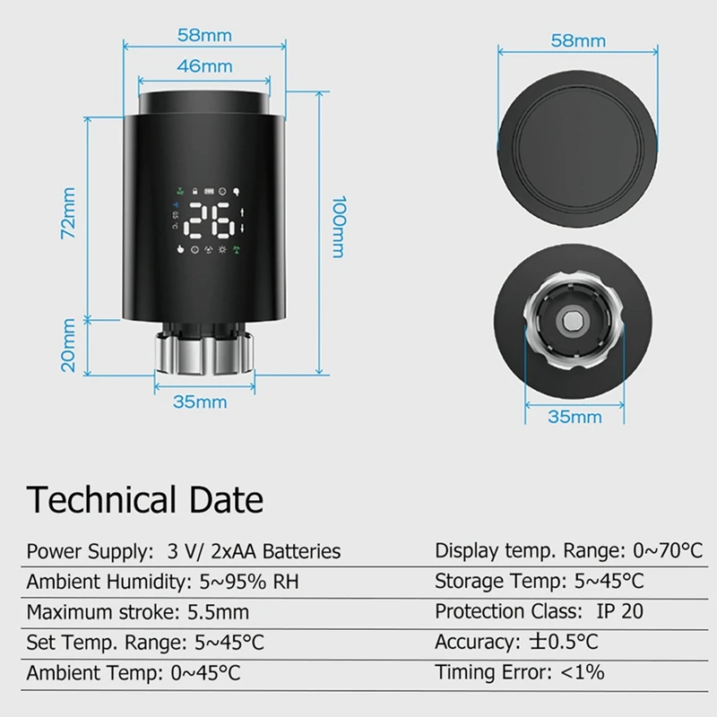 Tuya Zigbee Attuatore per radiatore intelligente TRV App per valvola termostatica programmabile per radiatore Regolatore di temperatura remoto