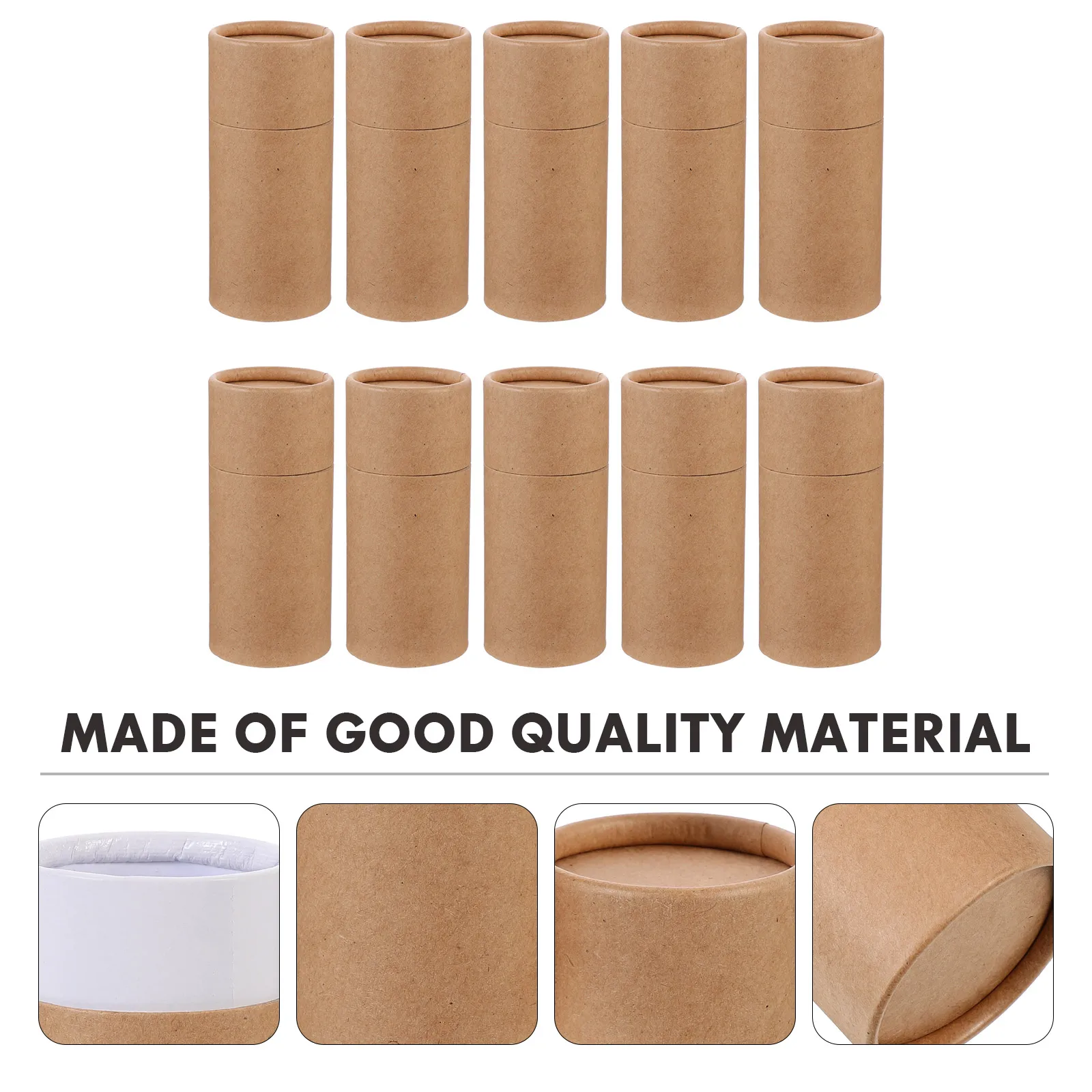 

10Pcs Cylinder Packing Boxes Brown Paper Storage Containers for Essential Oils Tea Sticks Portable Gift Wrapping Box