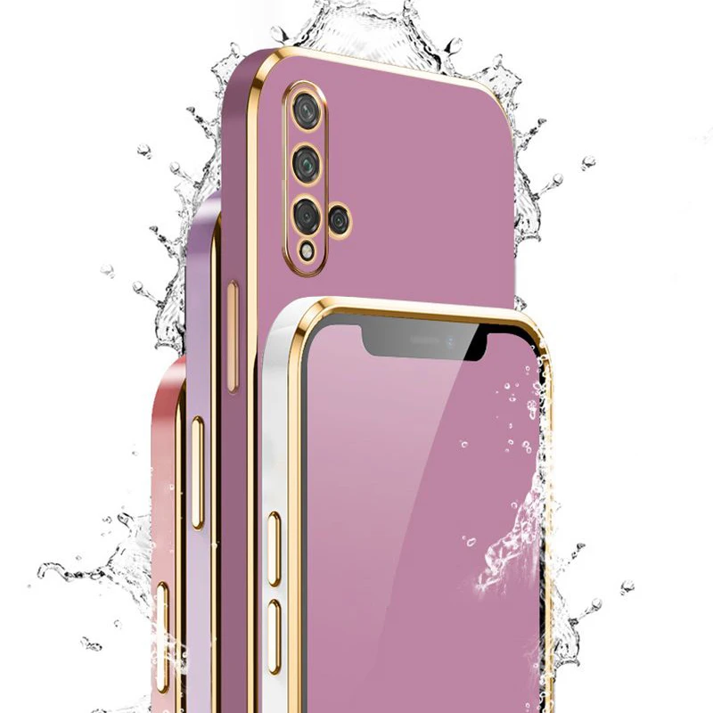 For Huawei nova 5T Case Luxury Square Plating Huawei nova5T Phone Case YAL-L21 YAL-L61 YAL-L71 ShockProof Silicone Back Cover