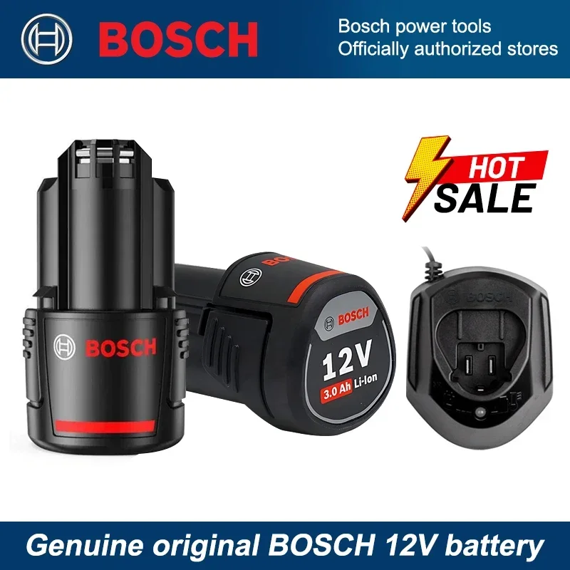 100% Original Bosch 12V Battery, 3000mAh BAT411 Lithium Ion Rechargeable Battery BAT411A BAT412 BAT412A BAT413 Battery Charger