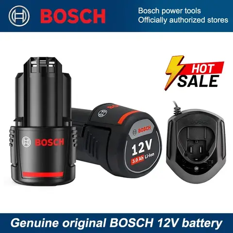 Batteria originale Bosch 12V al 100%, batteria ricaricabile agli ioni di litio BAT411 da 3000 mAh BAT411A BAT412 BAT412A BAT413 Caricabatteria