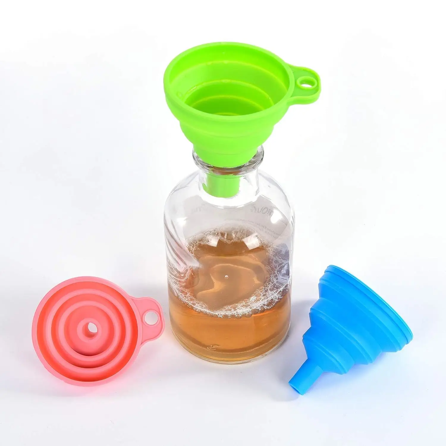 Kitchen Funnel Set Gadget Accessories Foldable Silicone Foldable Funnel for Filling Water Bottles With Liquid Transfer