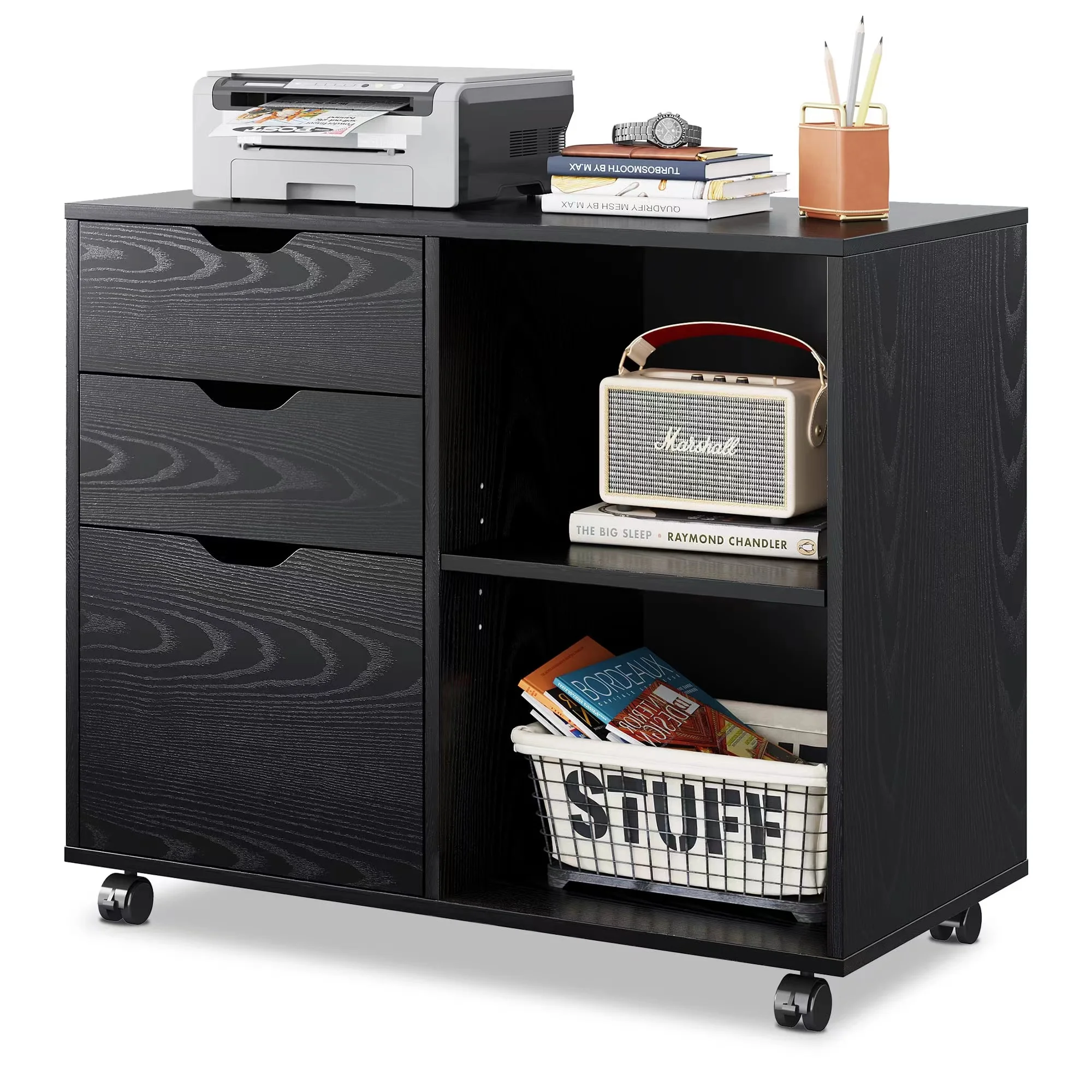 Przenośna szafka z MDF, czarna – Office Furniture Cabinets recenzja i cena