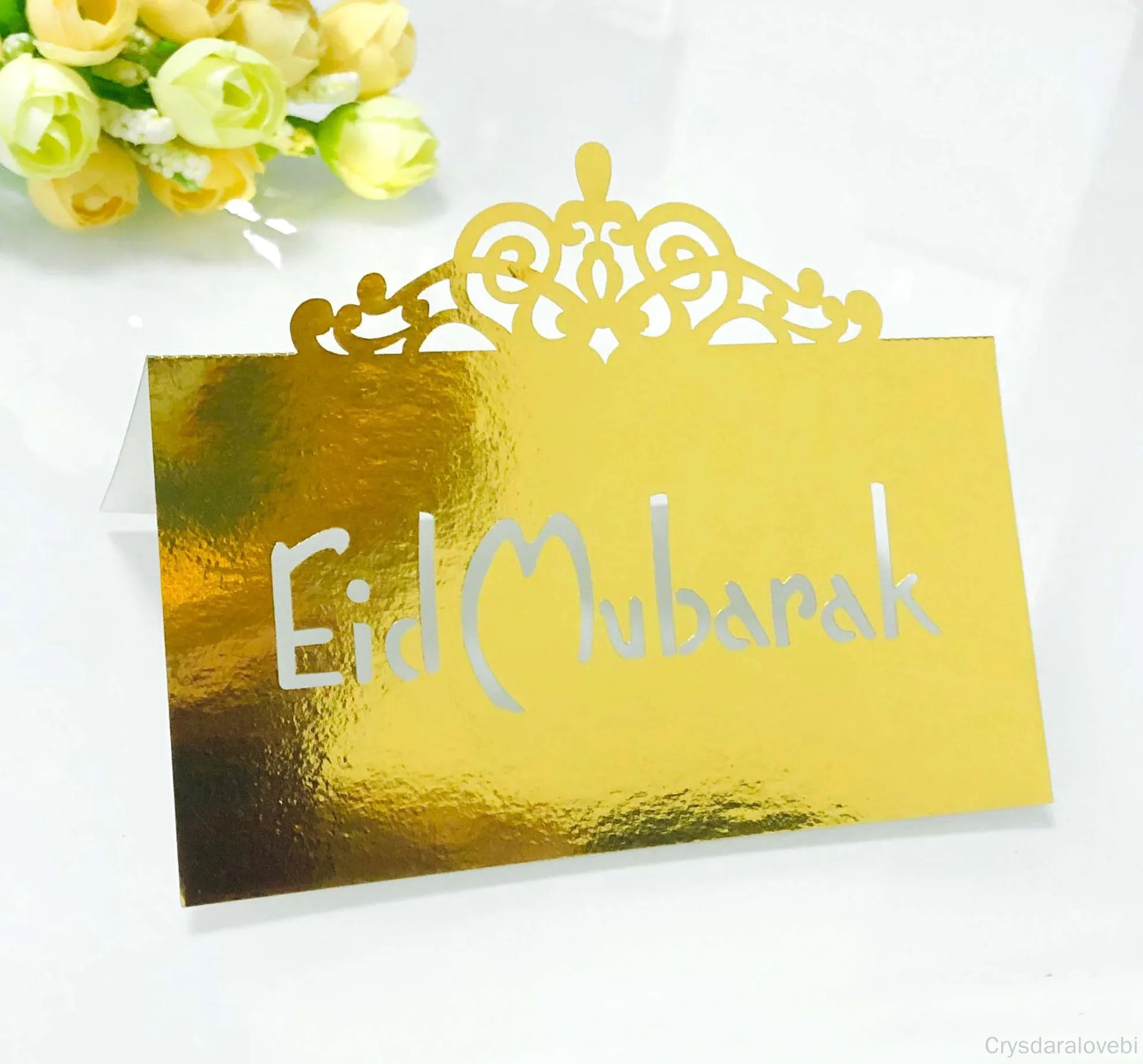 100pcs EID Seat Card Ramadan Festival Hollow Orange Decoration Card Eid al-Fitr Table Card Manufacturers