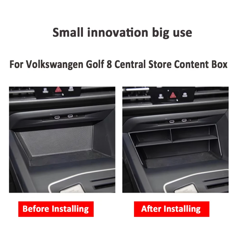 For Volkswagen VW Golf 8 MK8 2020-2025 LHD Car Center Console Organizer Storage Box Interior Styling  Accessories