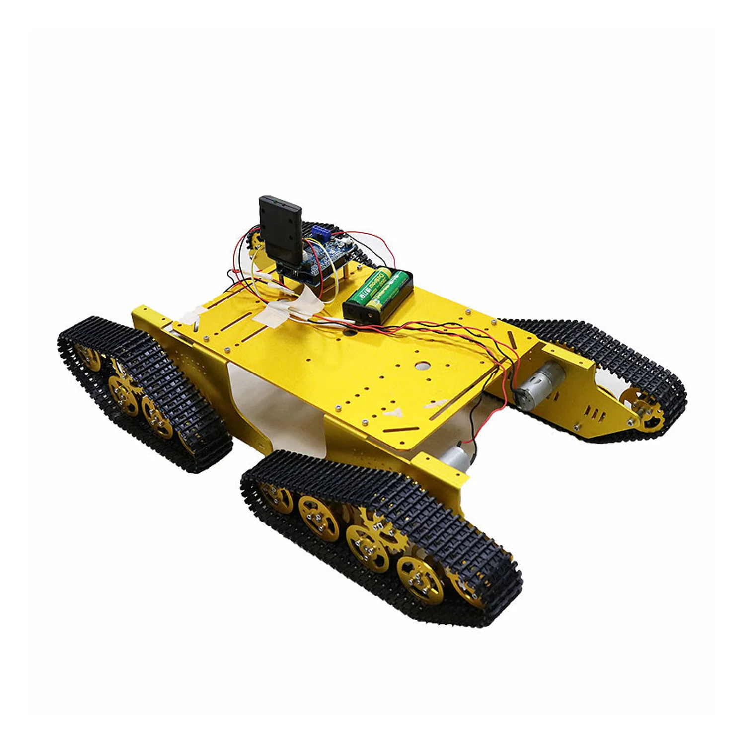 T900 Bluetooth/Mango/WiFi RC Control Robot tanque chasis Kit de coche con placa de desarrollo R3 + 4 tablero de controlador de Motor de carretera DIY