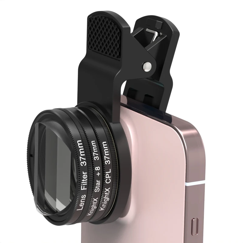 KnightX all smartphones mobile phone 49mm 52mm 58mm Clip Prism Professional Camera Macro Lens CPL Star Variable ND Filter