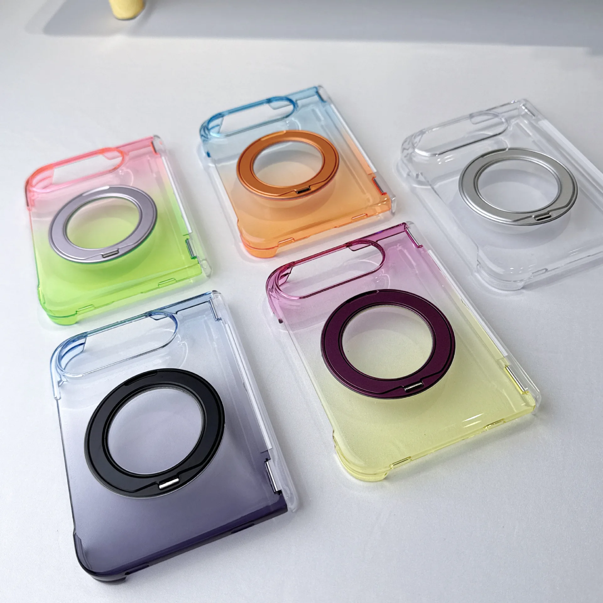 Applicable to Apple 18fold mobile phone case gradual change magnetic suction bracket iPhone ultra folding screen double axis