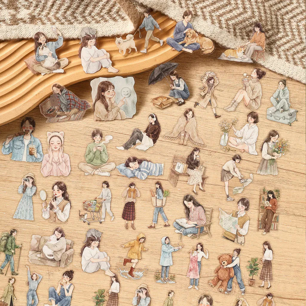 20 Pcs Vintage Daily Hand Account Sticker Pack Decor Stickers DIY Scrapbooking Journal Planner Album Stickers