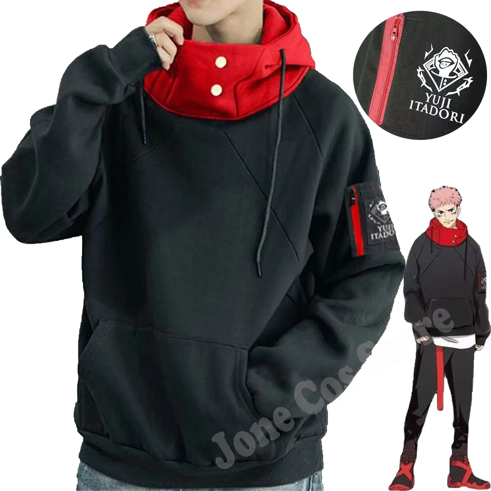 

Костюм для косплея по аниме Jujutsu Kaisen: толстовка-куртка Итадори Юдзи, унисекс, хлопковая повседневная одежда для мужчин и женщин, на Хэллоуин