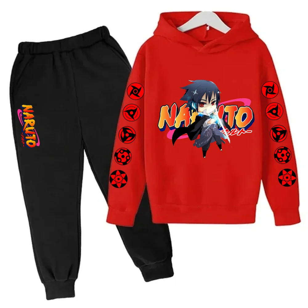 

Naruto Anime Kids Hoodie Set Cartoon Print Long Sleeve Kawaii Daily Casual Style for Boys and Girls Autumn/Winter Sweatshirt New