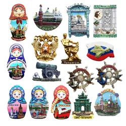 Asia Russia Flavour 3D Fridge Magnet Tourist Souvenirs Refrigerator Magnetic Decoration Articles Collection Handicraft Gift