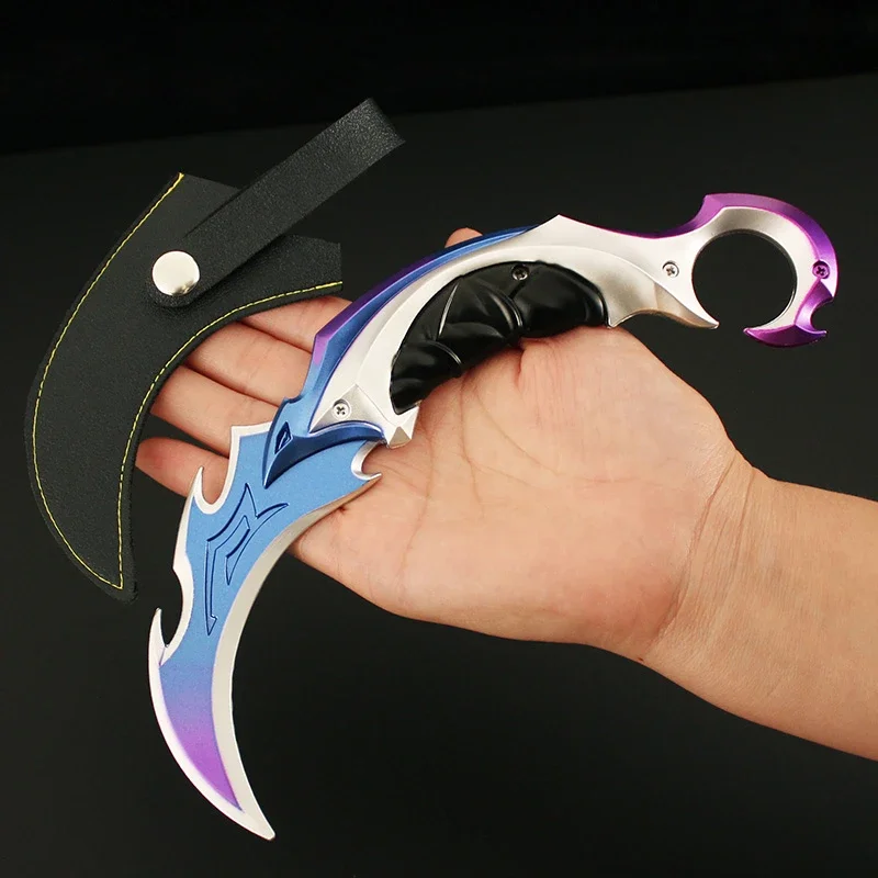 22cm Reaver Karambit Knife Plus Valorant Melee Weapon Metal Game Peripheral Samurai Sword Weapon Model for Train Toys Gifts Boys