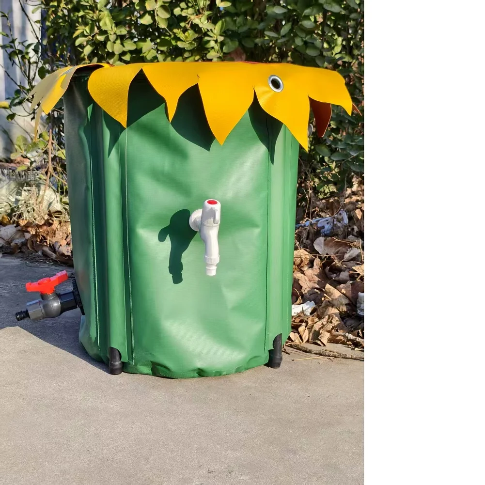 

52 Gallon Rain Barrel Collapsible PVC Rain Collection System with Three Spigots Water Barrel Collector