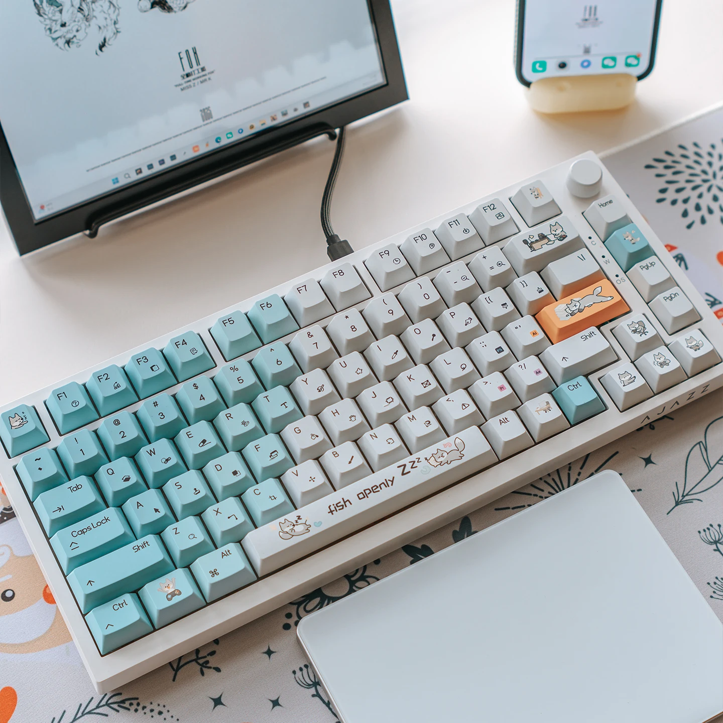 

Original Full Work fox Keycaps Dye-Sublimation Cherry Profile PBT Keycap Sets Large sets Keycaps For MX Mechanical Keyboard