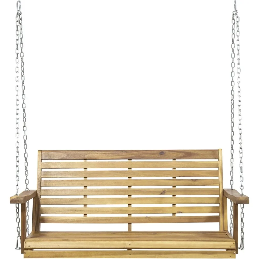 

Outdoor Aacia Wood Porch Swing, Teak