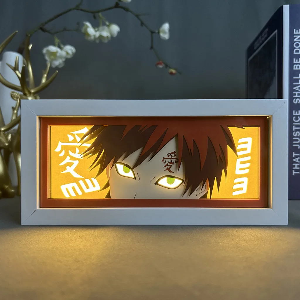 Anime 3D Shadow Lamp Manga Night Light Laser Carving Paper Lamp Light Box Table Lamp Room Decoration Perfect for Party and Gift