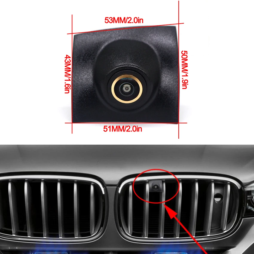 Car Front View Logo Camera Golden Camera 170 degree Fisheye AHD Waterproof For BMW X5 X6 F16 F15 2014 2015 2016 2017 2018