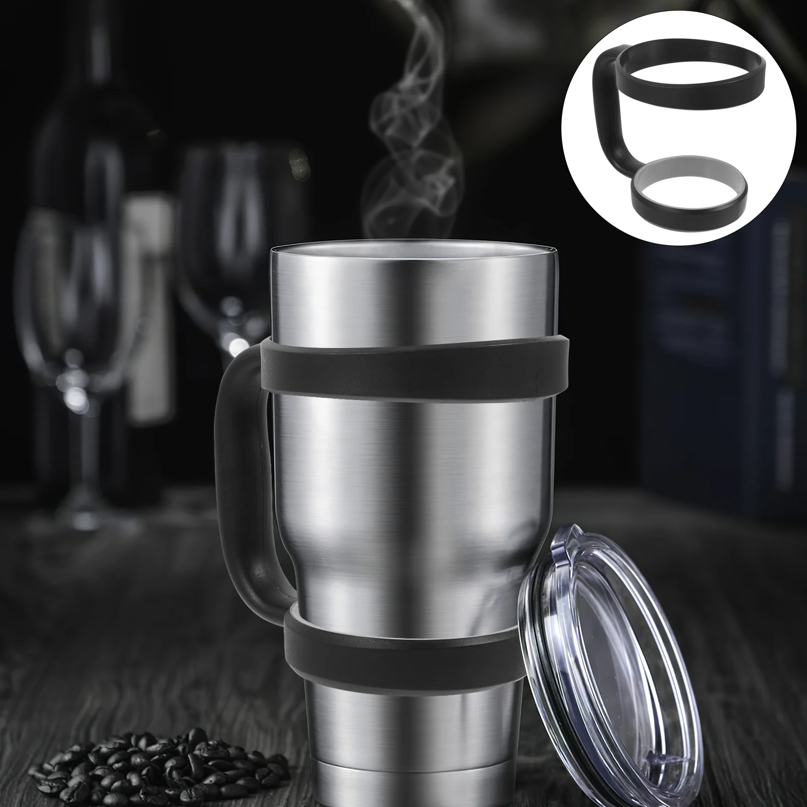 

Cup Handle For 30Oz Tumbler Durable Plastic Anti-Slip Grip Ergonomic Travel Mug Handle Attachment For Stainless Steel Beer