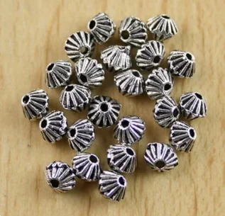 

100pcs 5*4mm Alloy charms tibetan silver crafted round spacer beads for jewelry making accessories HWH0071