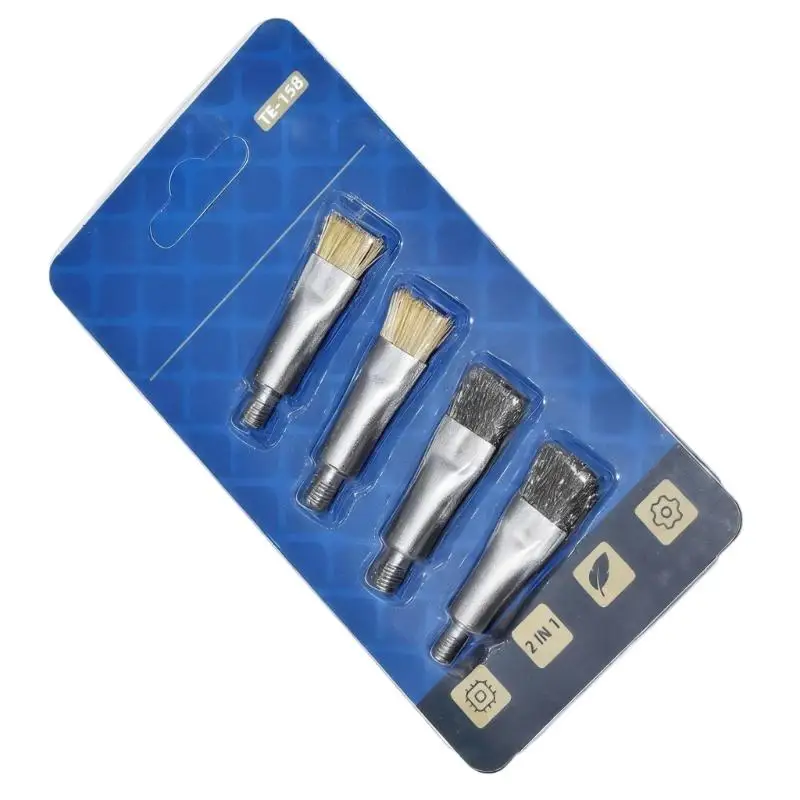 

652F 4 шт. точные стальные щетки для ремонта щетинок для чистки телефона и удаления ржавчины